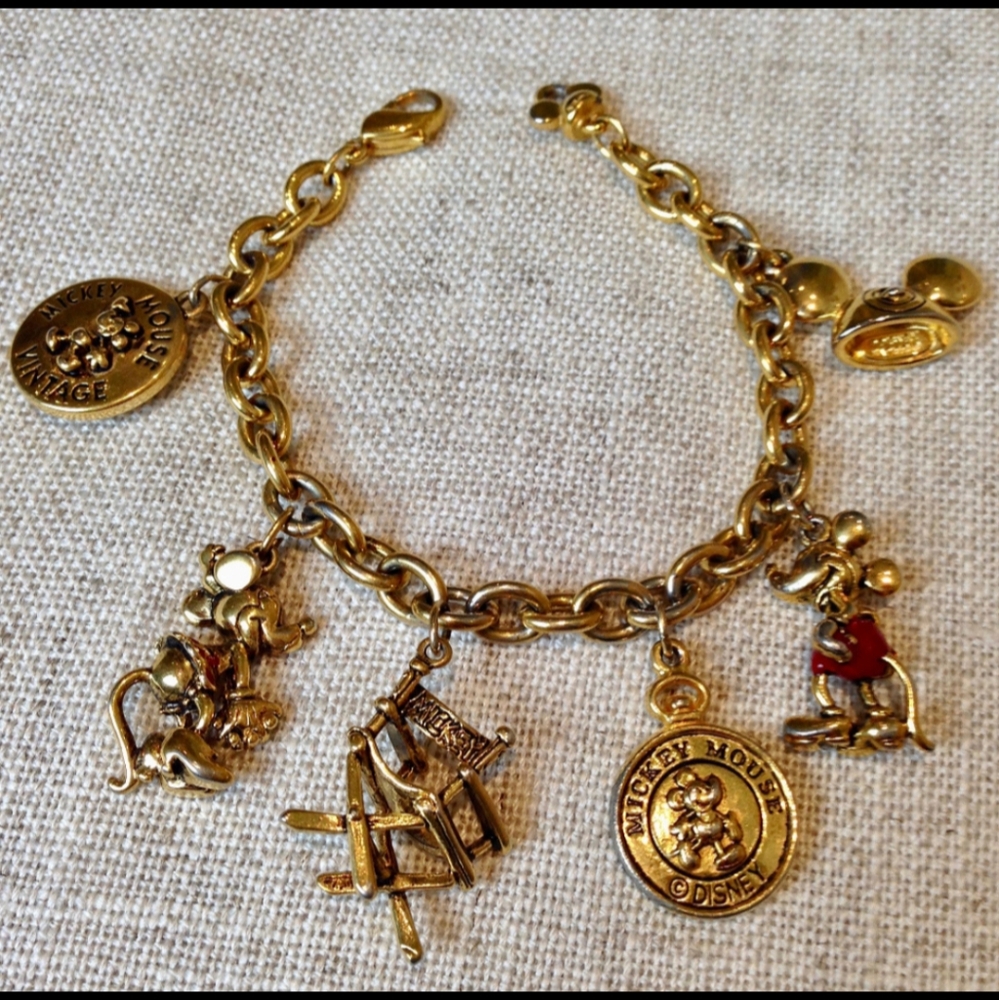 Gold Mickey Mouse Charm Bracelet